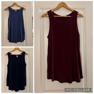Old Navy Tank Top Bundle 3 Pack Blue Navy Burgundy Size M